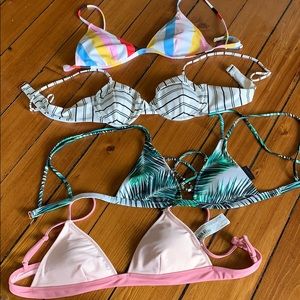 Assortment of bikini tops